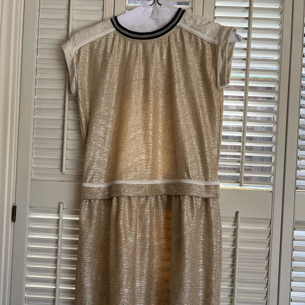 Crew Cute Gold metallic t-shirt dress